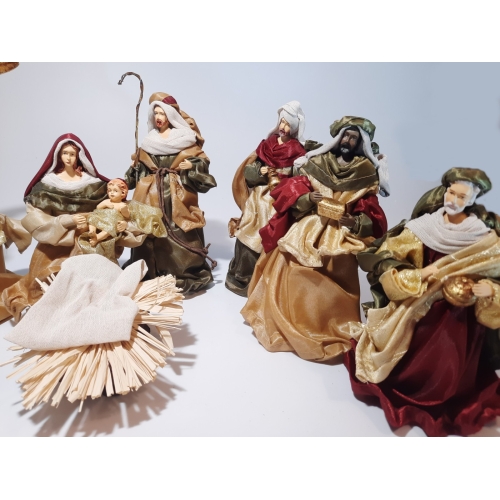 Figury do szopki bożonarodzeniowej - Zestaw FS18B - Figurki w ubraniach z materiału do szopki betlejemskiej