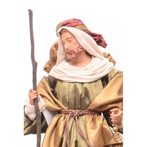 Figury do szopki bożonarodzeniowej - Zestaw bożonarodzeniowy FS46B - Figury w szatach z materiału do szopki betlejemskiej