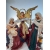 Święta Rodzina i Anioł. ZS70M. Figury w szatach z tkaniny do szopki betlejemskiej